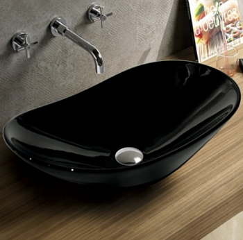 Фигурный умывальник MELANA черный 